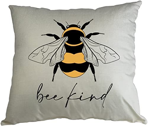 Image of Hippowarehouse Bee Kind Printed Accessory Cushion Cover Optional Infill 41x41cm