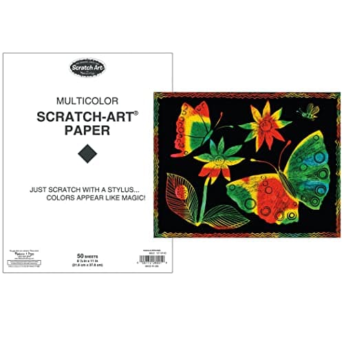 Image of Melissa & Doug Scratch Art Paper - 50 Multicolor Sheets