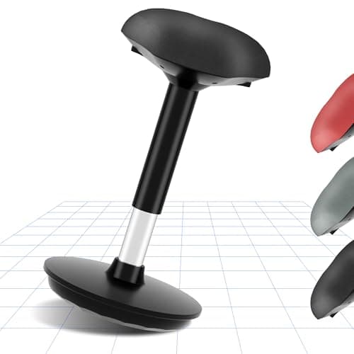 Image of FLEXISPOT Ergonomic Desk Stool for Office, Height Adjustable Wobble Stool with Swivel, Active Sitting Balance Chair for Home Office, Posture Support & Core Strength, Black