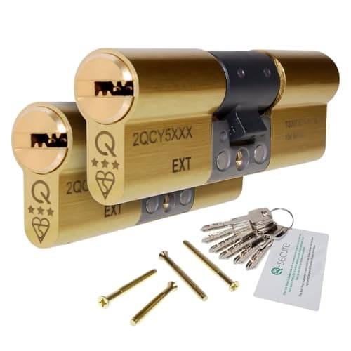 Image of Brass, 35/35 (70mm) Pair of Orion TS007 3-Star Anti-Snap Euro Cylinder Lock Door Barrel