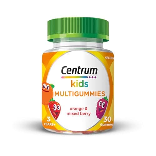 Image of Centrum Multivitamins Orange and Mixed Berry Gummies, for Kids Immunity Support, Natural Fruit Flavour, Includes Key Vitamin C and D, 30 Chewable Multigummies