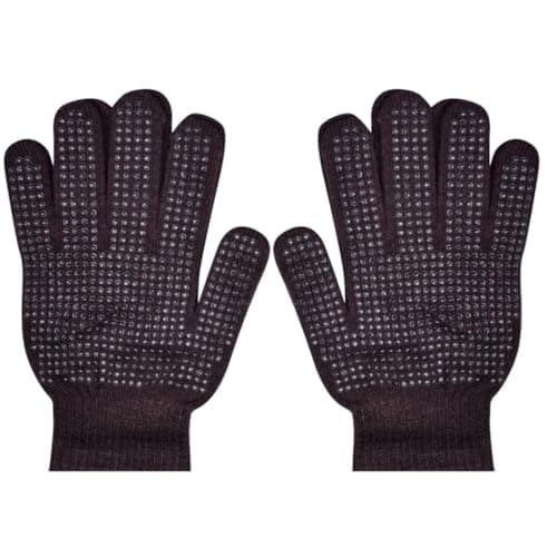 Image of ABUMOR® Unisex Soft Pro Heat Warm Thermal Winter Gloves – Stretch Fit, Non-Slip Palm Grip, Black Gloves for Adults Casual & Everyday Use.