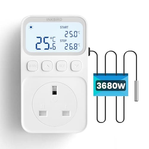 Image of Inkbird C226T Thermostat Socket, Digital Temperature Controller with Timer Heating Cooling for Reptile, Terrarium, Aquarium, Greenhouse, Home
