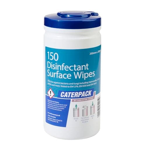 Image of Caterpack 150 Pack Disinfectant Surface Wipes – Antibacterial, Anti-fungal and Anti-viral, Effective Against Salmonella and MRSA, Multi-Surface Wipes for Home and Workplace Cleaning