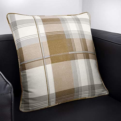 Image of Fusion - Balmoral Check - 100% Cotton Cushion Cover - 43x43 cm in Natural