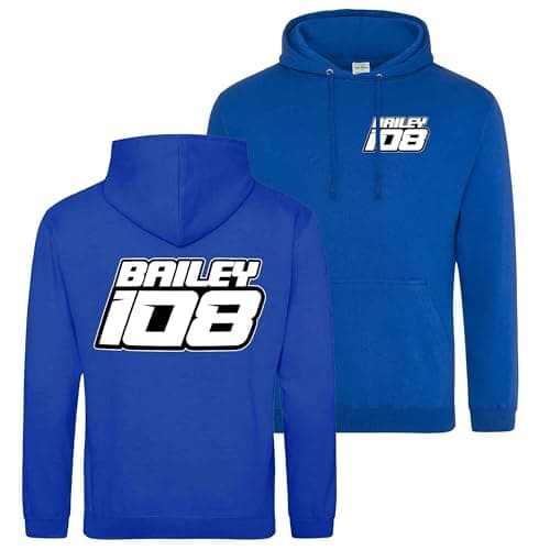 Image of Purple Print House Custom Adults Motocross Hoodie Name & Race Number Hoody Personalised MX Dirt Bike Racing Pits Track Day Practice Jumper Men Women, L, Royal Blue