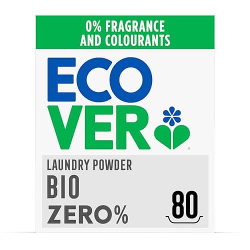 Image of Ecover Zero Non-Bio Laundry Detergent Powder, For Sensitive Skin, Laundry Washing Detergent for Baby Laundry, 1 x 80 Washes, 1 x 4kg