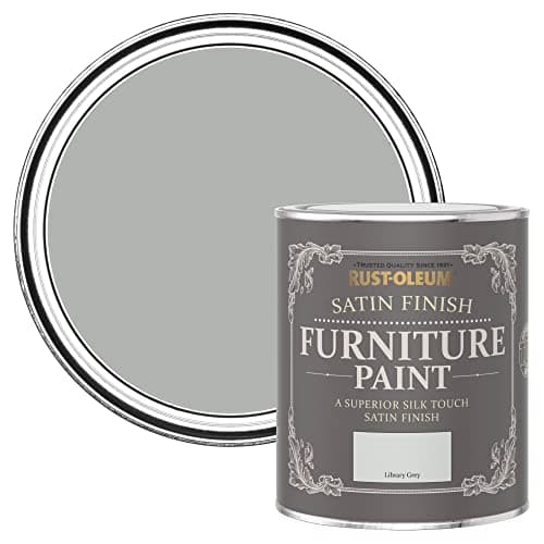 Image of Rust-Oleum Grey Furniture & Skirting Board Paint in Satin Finish - Library Grey 750ml