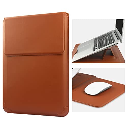 Image of HoYiXi 15 16 Inch Laptop Sleeve Case Leather Bag for MacBook Pro 16 2021 & 2019/ASUS Vivobook 15/HUAWEI MateBook D15/HP 15.6" PC/MacBook Pro 15/Surface Laptop 3/Dell Inspiron 15/Lenovo IdeaPad, Brown