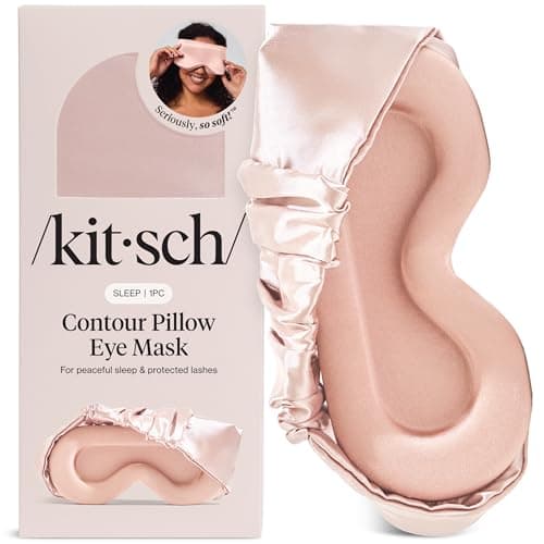 Image of Kitsch Contour Pillow Eye Mask – Softer Than Silk Eye Masks for Sleep, Blindfold Sleep Masks for Women & Men, No Eye Pressure, Lightweight, Eye Care, Travel Essentials - Blush