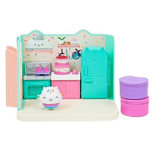 Image of Gabby’s Dollhouse, Bakey with Cakey Kitchen with Figure and Accessories, 3 Furniture Pieces and 2 Surprises, Kids’ Toys for Ages 3 and above, Bright/Pastel