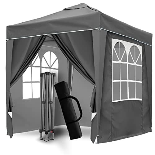 Image of SANHENG Pop Up Gazebo, Pop Up Tent with Weights, Fully Waterproof, All Weather Gazebo ideal for Outdoor Party Camping (2x2m,Grey)