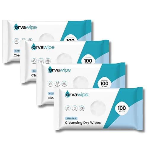 Image of OrvaWipe, Regular Patient Cleansing Dry Wipes. Large 32x26cm Dry Wipes. (4 Packs of 100 Wipes - 400 Wipes)