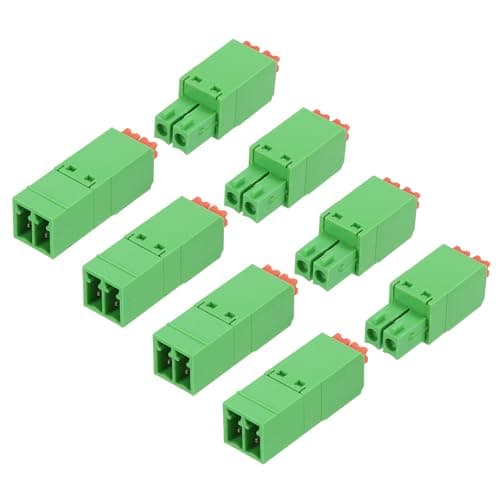 Image of sourcing map 4set 3.5mm 0.14" Pitch Spring PCB Terminal Block Connector 2 Pin Male Female Pluggable Quick PCB Wiring Terminals for 22-16AWG Cable Mechanical Equipment, Green