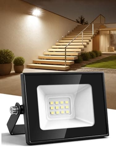 Image of Litglobe 10W LED Floodlight Outdoor,1000LM Super Bright LED Security Lights,3000K Warm White Flood Lights Outdoor,IP66 Waterproof Outside Lights,Outdoor Light for Yard Garden Garage