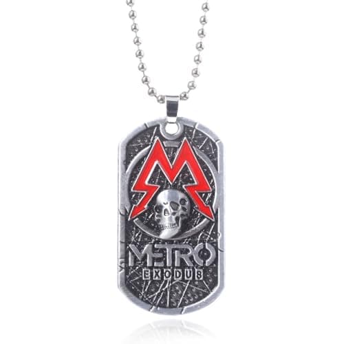 Image of Hao Wu Xuan gift Game Metro Exodus 2033 Necklace Pendants Classic Dog Tag Skull gift Choker Women Men Jewelry Accessories