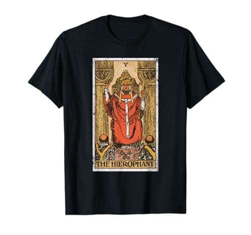 Image of The Hierophant Tarot Card T-Shirt (Vintage Design) T-Shirt
