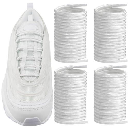 Image of Endoto 2 Pairs Shoe Laces for Nike Air Max 97/95/720, 4MM Round Replacement Shoelaces Strings for Shoes(Color:White,Size:50Inch)
