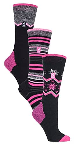 Image of HEAT HOLDERS 3 Pair Assorted Multipack Ultra Lite Womens Ski Socks Womens Funky Retro Knee High Socks (4-8, Mix 1)