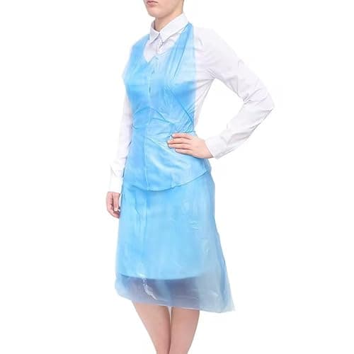 Image of Brockly Tech Pack of 200 Disposable Blue Polythene Aprons | Lightweight Waterproof Plastic Aprons | Food Hygiene, Catering, Cleaning & PPE, Cooking, Clinics, Hospitality & Workplace Protection Use