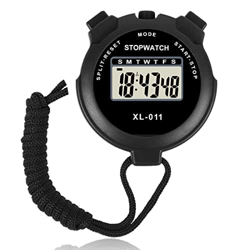 Image of Vicloon Sport Stopwatch Timer, Multi-Function Sport Digital Stopwatch Large Display, Single Lap/Split Memory Stopwatch with12/24 Hour Clock Alarm Calendar for Training Swimming Running(Black)