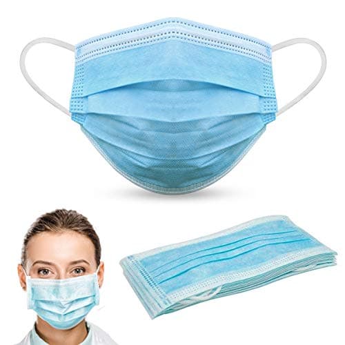 Image of POWCOG™ 10 x Disposable 3-Ply Face Masks with Ear Loops for Adults & Child in a Sealed Bag - One Size • PERFECT FOR COMMUTING, SOCIAL DISTANCING