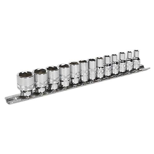 Image of Sealey Ak2746 Socket Set 13Pc 1/4In Sq Drive Lock-On? 6Pt Metric