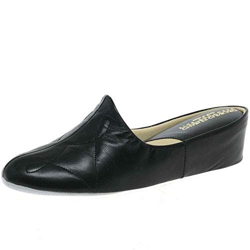 Image of Charles Clinkard Dulcie Leather Slipper 6 Black Leather
