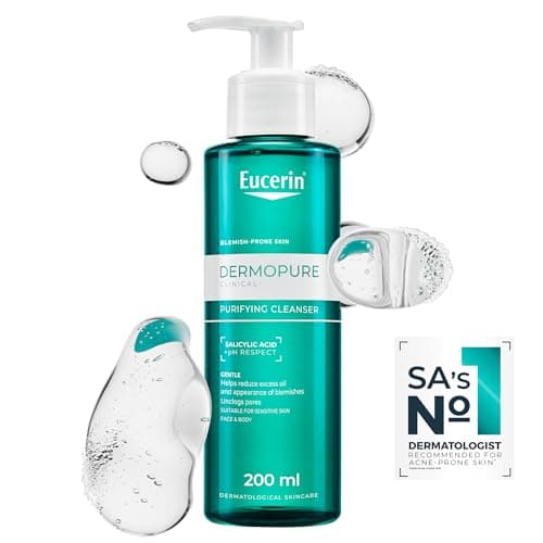 Image of Eucerin DermoPurifyer Oil Control Cleansing Gel 200ml, Gentle and Effective Facial Cleanser for Blemish-Prone Skin, Non-Comedogenic Face Wash