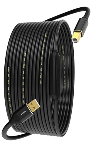 Image of ZVOIYKM USB A to USB B 2.0 Printer Cable 10M(30FT) with Built-in Chip - 480Mbps High-Speed, Long Type B 2.0 Printer Cable for HP, Canon, Brother, Samsung, Dell, Epson, Lexmark, Xerox, and More