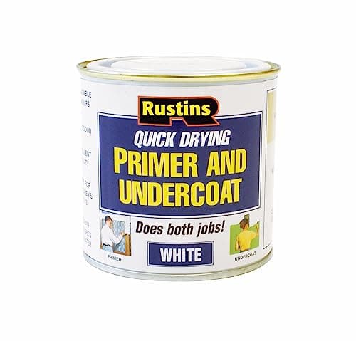 Image of RUSTINS White Primer/Undercoat 250ml -Fast-Drying Paint Base for Smooth Coverage; Easy-to-Use Interior & Exterior Prep Coat for Walls, Woodwork & DIY Home Decorating