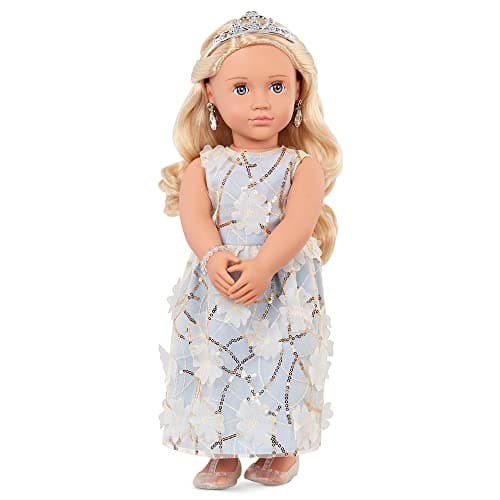 Image of Our Generation - Ellory - 18-Inch Doll With Floral Gown - Blonde Hair & Blue Eyes - Jewelry Accessories - Pretend Play - Toy for Kids 3 Years +