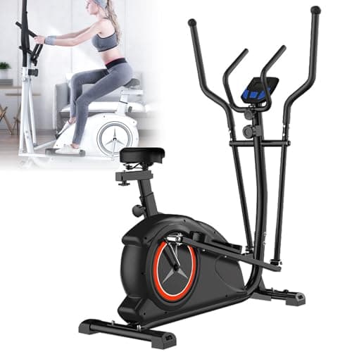 Image of Elliptical Cross Trainer, 8-Level Resistance Magnetic Machine with 6KG Flywheel, Adjustable Handle and Seat for Cardio Fitness, Ideal for Home Use