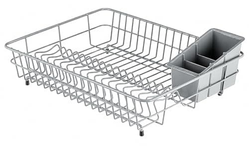 Image of Delfinware 2100 GRY Dish Drainer, Metal, Grey, 48.5 x 38 x 12 cm