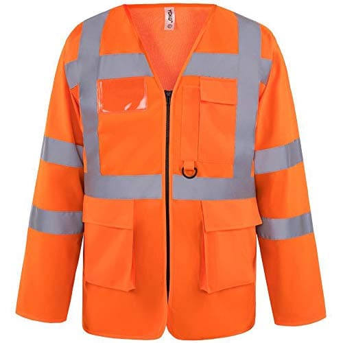 Image of Yoko Mens Executive Hi-Vis Long Sleeve Safety Waistcoat (Pack of 2) (S) (Hi Vis Orange)
