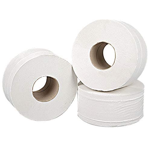 Image of 2Work Mini Jumbo Toilet Roll 2-Ply White 92mmx200m Core 76mm (Pack of 12) 2W70323