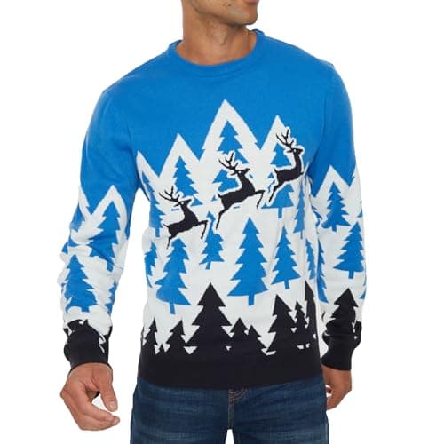 Image of NOROZE Men's Christmas Novelty Knitted Polar Bear Candy Cane HO HO HO Santa Matterhorn Xmas Jumper Sweater Unisex Top (S, Matterhorn NVY)