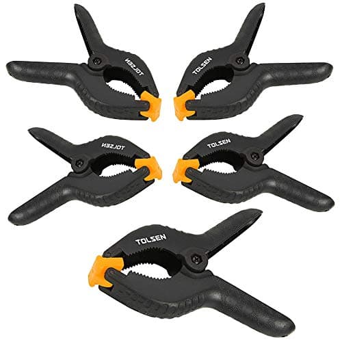 Image of Tolsen Spring Clamps 5 Pack - Heavy Duty Plastic Vice Grips - Quick Grip Clips - 6" (150mm)