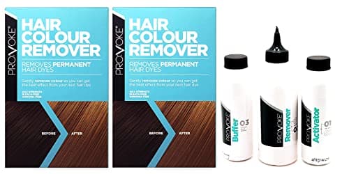 Image of Provoke Hair Colour Remover (Pack of 2) Max Strength - Gloves and Instructions Included – Removes Unwanted Permanent Hair Dye Colour, Restores Natural Hair Colour