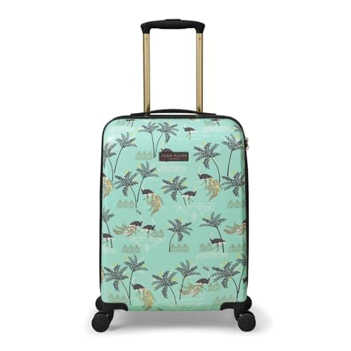 Image of Sara Miller London Hardside Luggage, 4 Wheel Trolley Spinner, Small Carry On 54 x 20 x 36 cm, Ostrich Mint Green