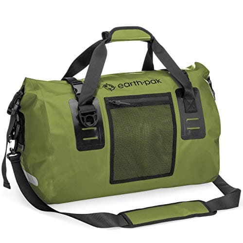 Image of Earth Pak Waterproof Duffel Bag - Perfect for Any Kind of Travel, Lightweight, Large Storage Space, Durable Straps and Handles, Heavy Duty Material to Keep Your Gear Safe, Green, 50L