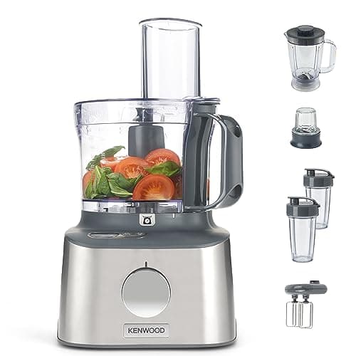 Image of Kenwood Multipro Compact+ FDM312 SS, 5-in-1 Compact Food Processor, Stainless Steel, 2.1 L Capacity, digital weighing scale, Jug Blender, Spicemill, 2x Smoothie Blender, 800 W
