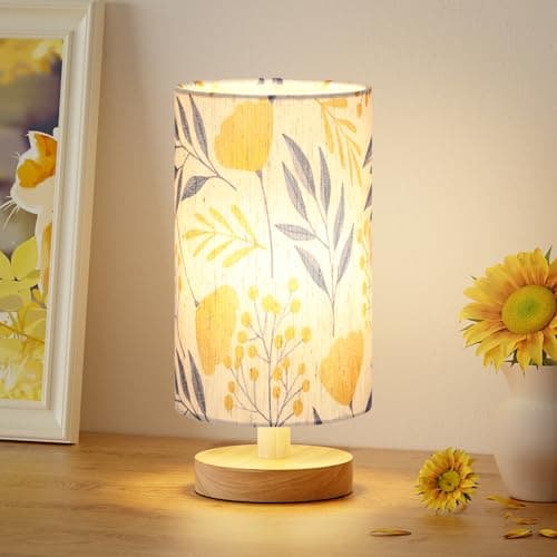 Image of Aooshine Small Bedside Table Lamp, Ginkgo Table Lamp for Bedroom, Bed Lamps with Inline Control Small Bedside Lamp with 3000K (Bulb Included)