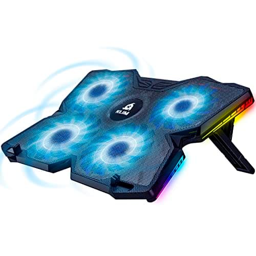 Image of KLIM Wind Laptop Cooling Pad - More than 500 000 units sold - New Version - The Most Powerful Rapid Action Cooling Fan - Laptop Stand with 4 Cooling Fans at 1200 RPM - USB Fan - PS5 PS4 - RGB
