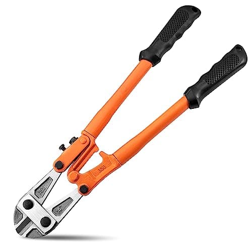 Image of Meccion 14” Heavy Duty Bolt Cutter for Cutting Fence, Steel Wire, Chain, Metal Rods, Screws, Locks, Rivet, and Small Padlock with Rubberized Anti-Slip Easy Grip Handles