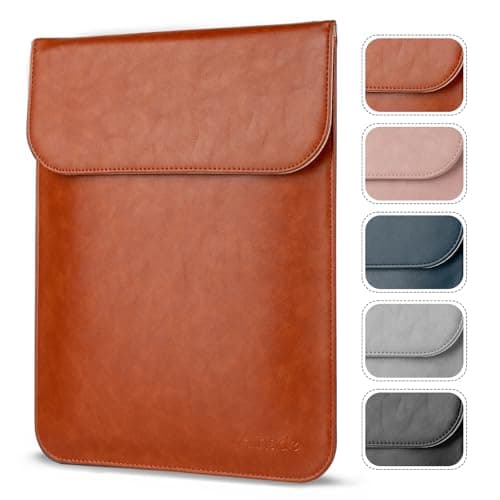 Image of Allinside 11-12 inch Laptop Sleeve Case Compatible with MacBook Air 11 2010–2015 (A1370 A1465)/MacBook 12 2015–2017 (A1534), PU Leather Laptop Case Cover, Brown
