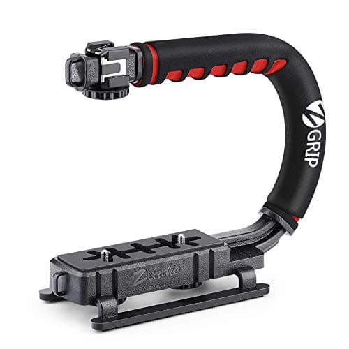 Image of zeadio Video Action Stabilizing Handle Grip Handheld Stabilizer with Cold-Shoe Mount for All DSLR Camera Camcorder