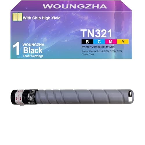 Image of Woungzha TN321 Compatible Toner Cartridge Replacement for Konica Minolta BizHub C224 C224e C284 C284e C364 C364e (1 Black)