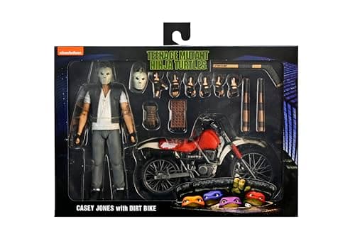 Image of NECA Teenage Mutant Ninja Turtles Casey Jones Action Figure with Dirtbike, Accessories