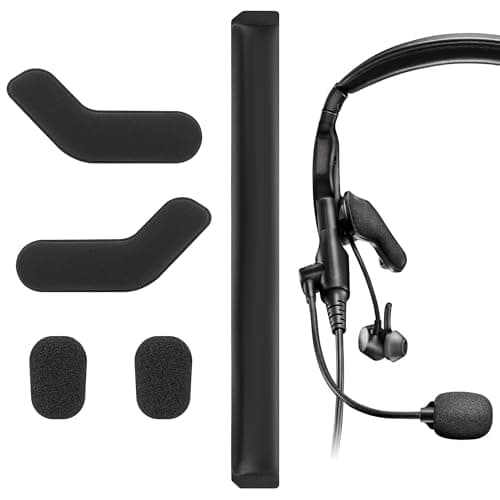 Image of Geekria Replacement Headband Cover + Side Cushions + Mic Cover Set Compatible with Bose Proflight Series 1/2 Aviation Headphones, Repair Part (Black)